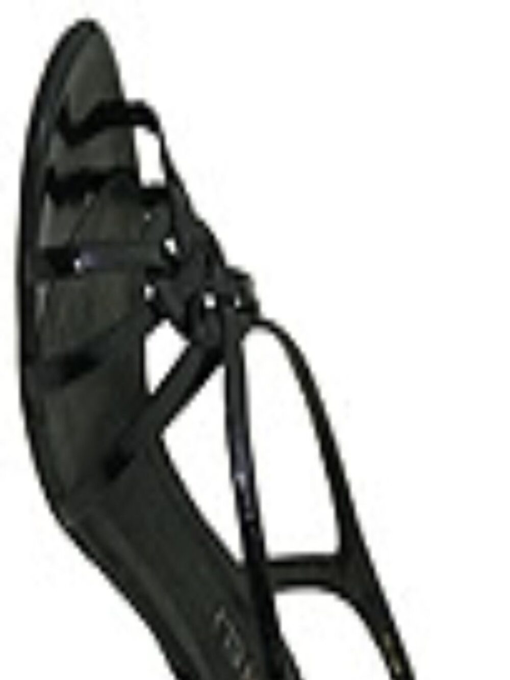 Strappy Black Patent Kitten-Heel Sandal